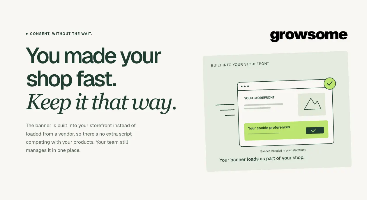 growsome Consent - Cookie Banner in gut